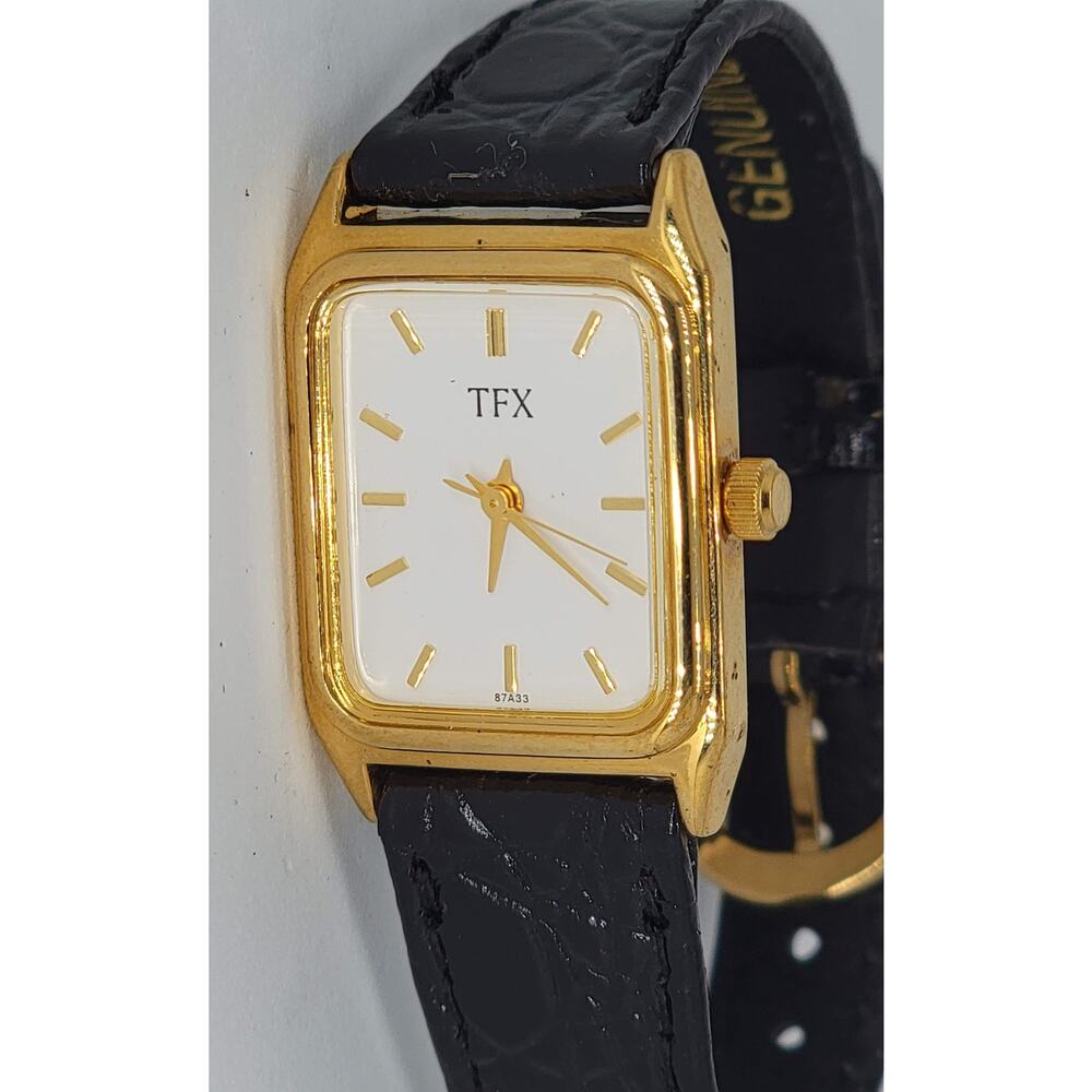 Ladies TFX Bulova Stainless Steel Back Gold Plated Watch